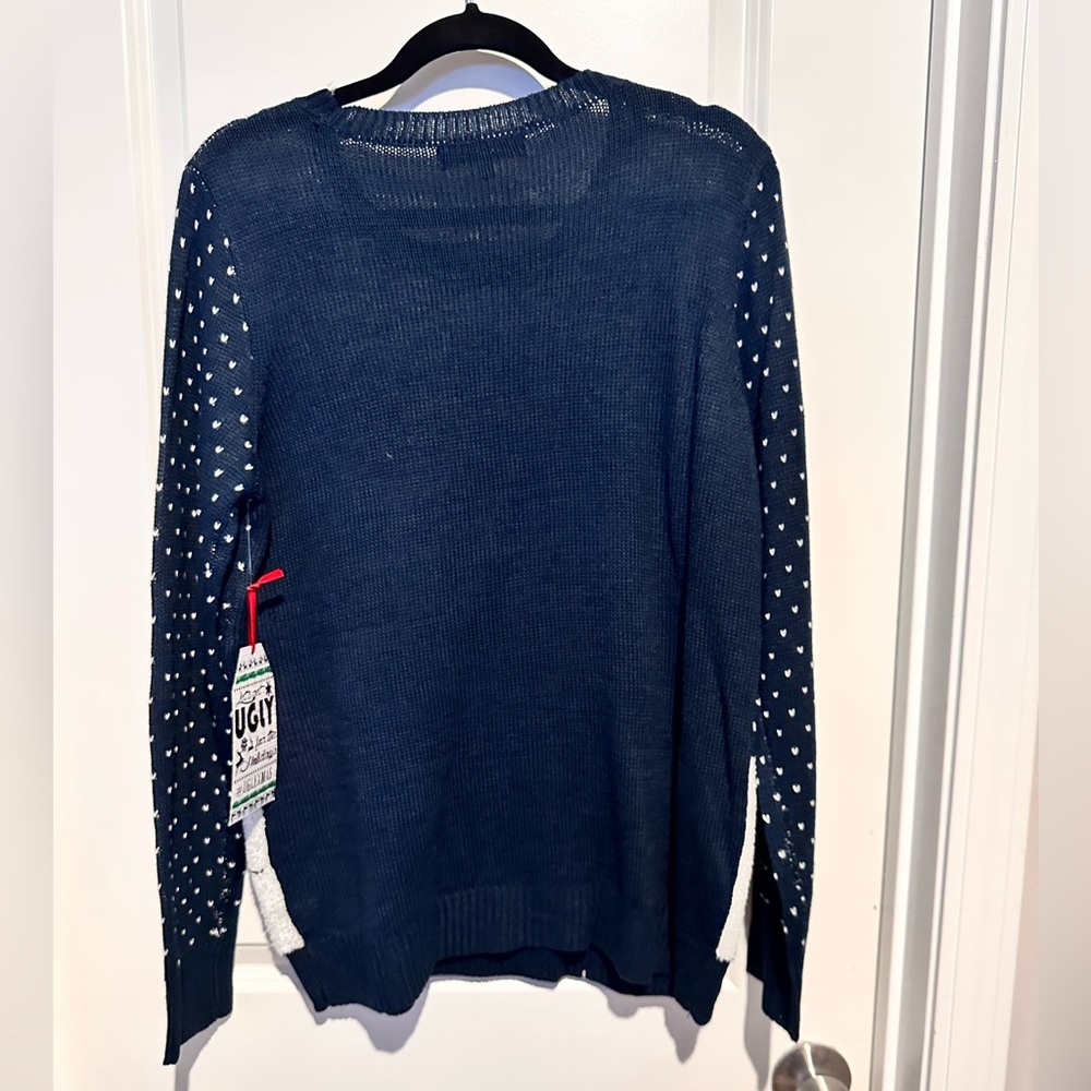 Festive Navy Blue Holiday Sweater - Picture 4 of 4